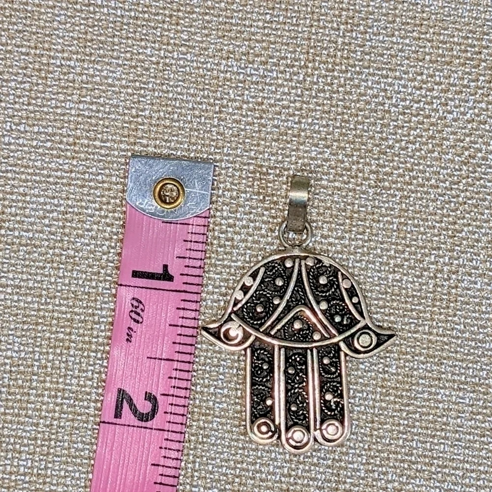 Sterling Silver Hamsa Necklace Pendant